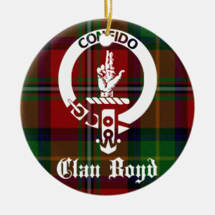 Klan Boyd Vapensköld Tartan Julgransprydnad Keramik