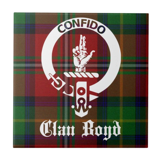 Klan Boyd Vapensköld Tartan Kakelplatta (Framsidan)