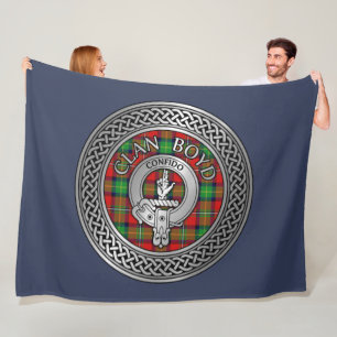 Klan Boyd Vapensköld & Tartan Knot Fleecefilt