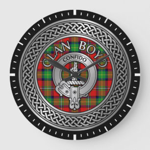 Klan Boyd Vapensköld & Tartan Knot Stor Klocka