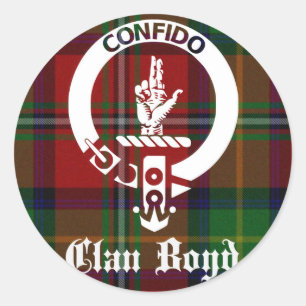 Klan Boyd Vapensköld Tartan Runt Klistermärke