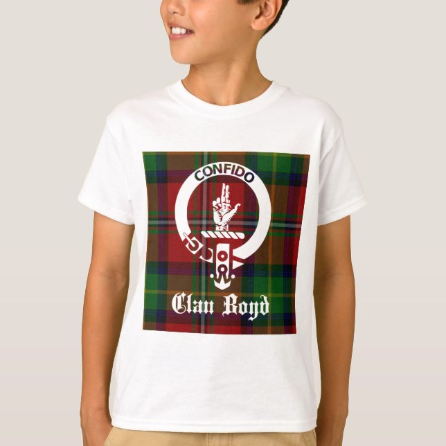 Klan Boyd Vapensköld Tartan T Shirt (Framsida)