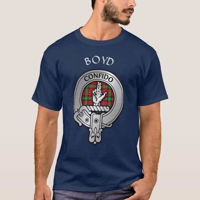 Klan Boyd Vapensköld & Tartan T Shirt (Framsida)