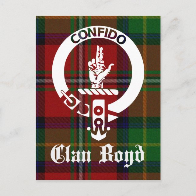Klan Boyd Vapensköld Tartan Vykort (Framsida)