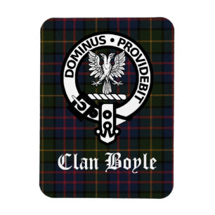 Klan Boyle Vapensköld Badge och Tartan Magnet
