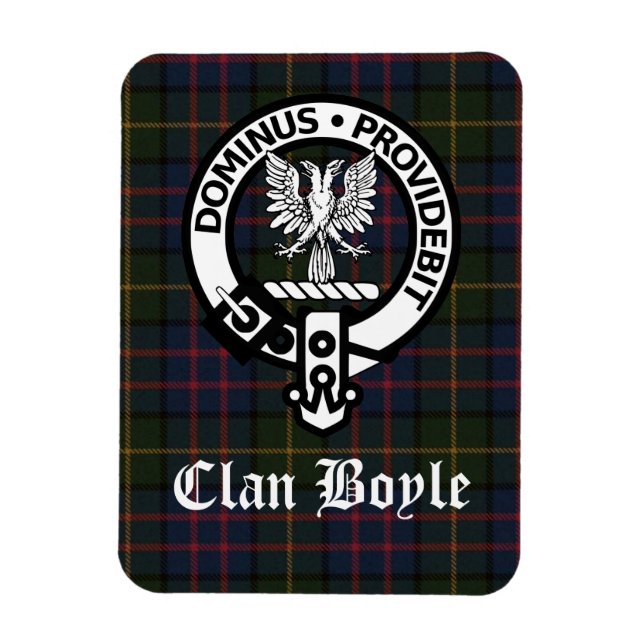 Klan Boyle Vapensköld Badge och Tartan Magnet (Vertikal)