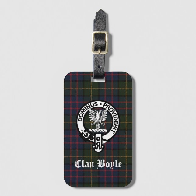 Klan Boyle Vapensköld Badge & Tartan Bagagebricka (Framsida vertikal)