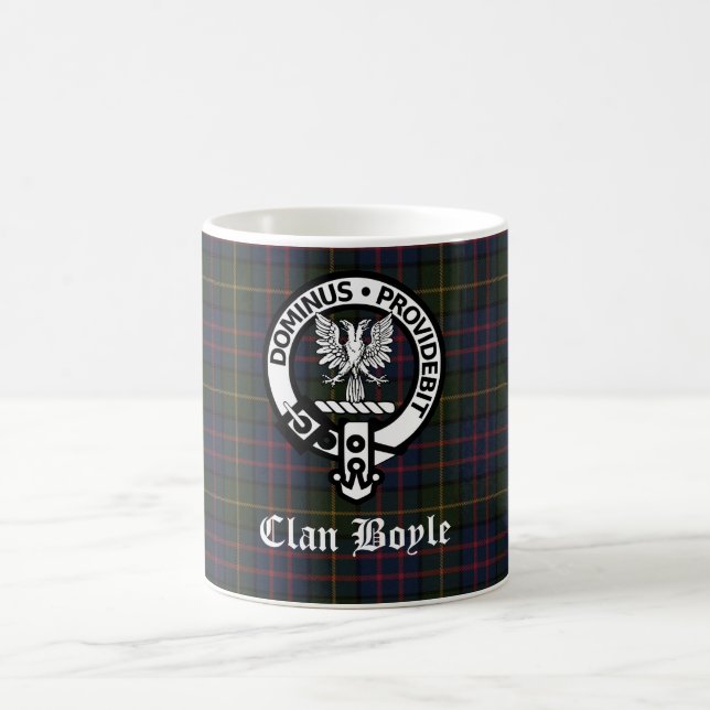 Klan Boyle Vapensköld Badge & Tartan Kaffemugg (Center)