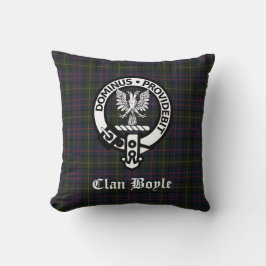 Klan Boyle Vapensköld Badge & Tartan Kudde
