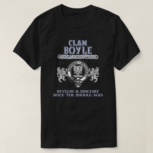 Klan Boyle vapensköld Scottish klans Scottish Surn T Shirt (Design framsida)