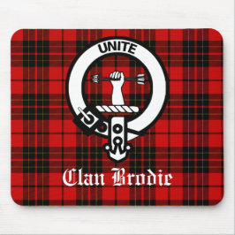 Klan Brodie Crest-märke och Tartan Musmatta