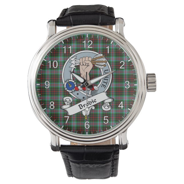 Klan Brodie Modern Tartan Badge, klassiskt timodig Armbandsur (Framsida)