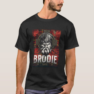 Klan Brodie Scottish Surname Tartan and Motto T Shirt