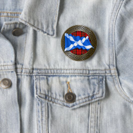 Klan Brodie Tartan Knot & Flagga Knapp