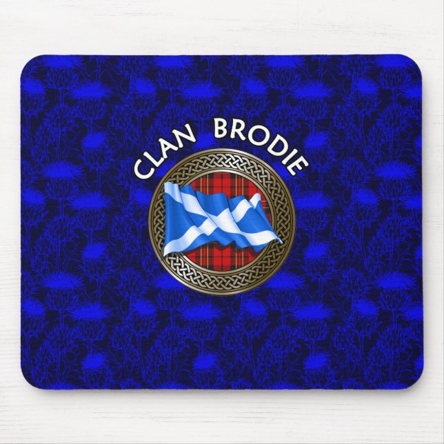 Klan Brodie Tartan Knot & Flagga Musmatta (Framsidan)