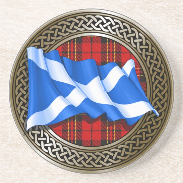 Klan Brodie Tartan Knot & Flagga Underlägg (Framsidan)