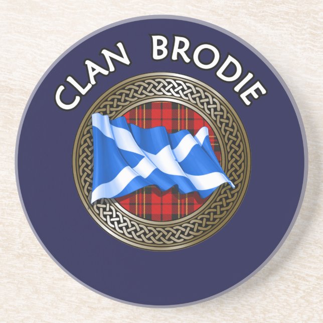 Klan Brodie Tartan Knot & Flagga Underlägg (Framsidan)