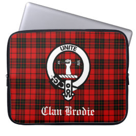 Klan Brodie Vapensköld Badge och Tartan Laptop Fodral