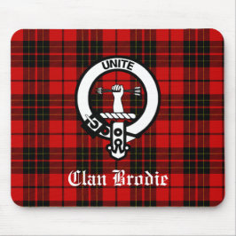 Klan Brodie Vapensköld Badge och Tartan Musmatta