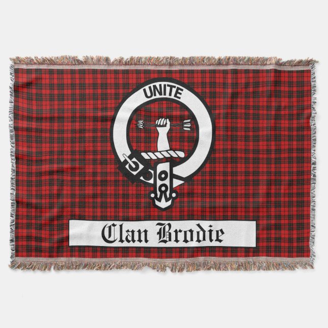 Klan Brodie Vapensköld Badge & Tartan Filt (Framsidan)