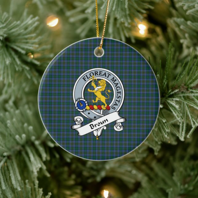 Klan Broun Badge Tartan Play Julgransprydnad Keramik (Träd)