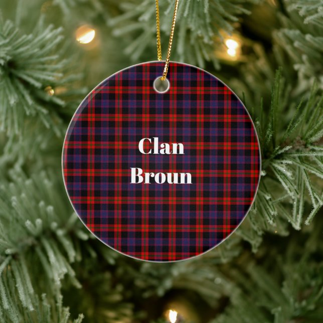 Klan Broun Modern Tartan Julgransprydnad Keramik (Träd)