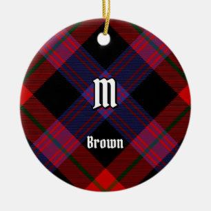 Klan Brown Tartan Julgransprydnad Keramik