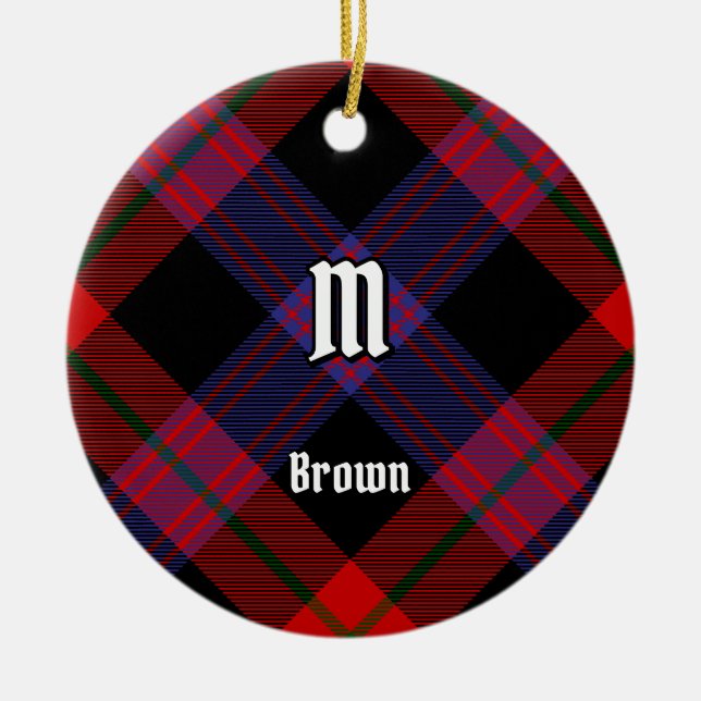 Klan Brown Tartan Julgransprydnad Keramik (Framsidan)