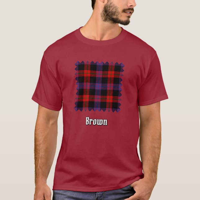 Klan Brown Tartan T Shirt (Framsida)