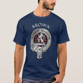 Klan Brown Vapensköld och Tartan T Shirt