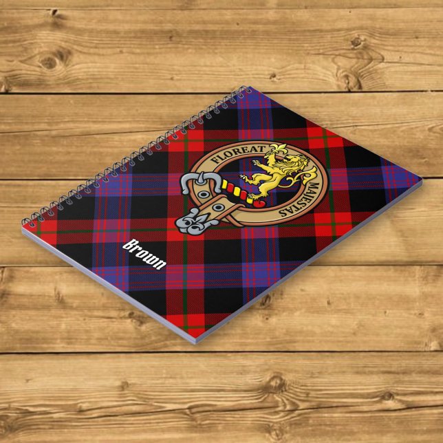 Klan Brown Vapensköld över Tartan Anteckningsbok (Skapare uppladdad)