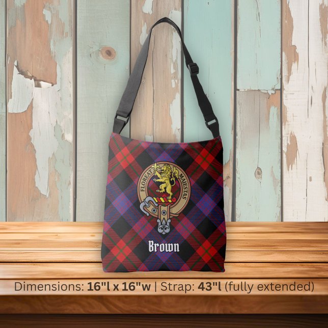 Klan Brown Vapensköld över Tartan Axelväska (Skapare uppladdad)