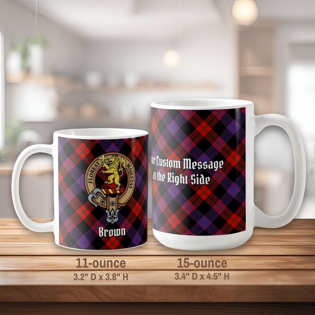 Klan Brown Vapensköld över Tartan Kaffemugg (Skapare uppladdad)