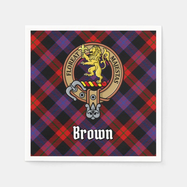 Klan Brown Vapensköld över Tartan Pappersservett (Framsidan)