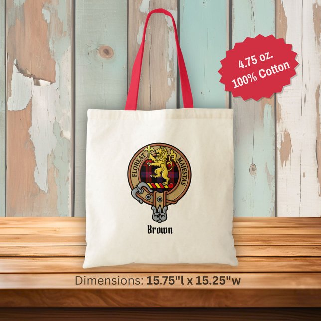 Klan Brown Vapensköld över Tartan Tygkasse (Skapare uppladdad)