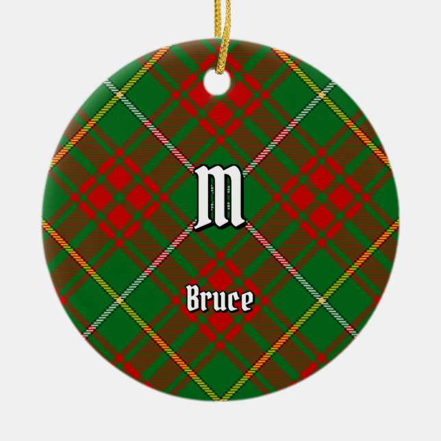 Klan Bruce Hunting Tartan Julgransprydnad Keramik (Framsidan)