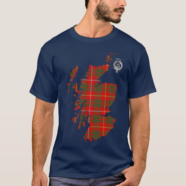 Klan Bruce Tartan Karta & Vapensköld T Shirt (Framsida)