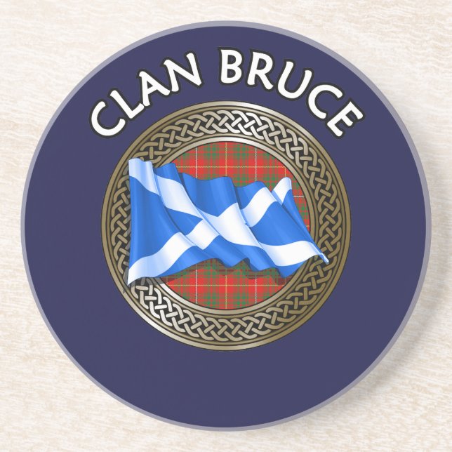 Klan Bruce Tartan Knot & Flagga Underlägg (Framsidan)