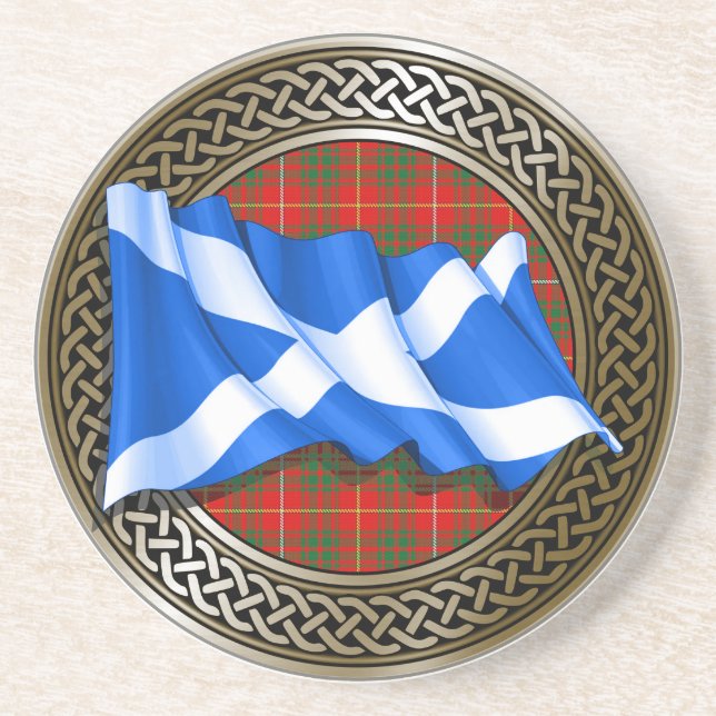 Klan Bruce Tartan Knot & Flagga Underlägg (Framsidan)