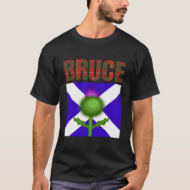 Klan Bruce Tartan Scottish Family Namn Scotland Pr T Shirt (Framsida)