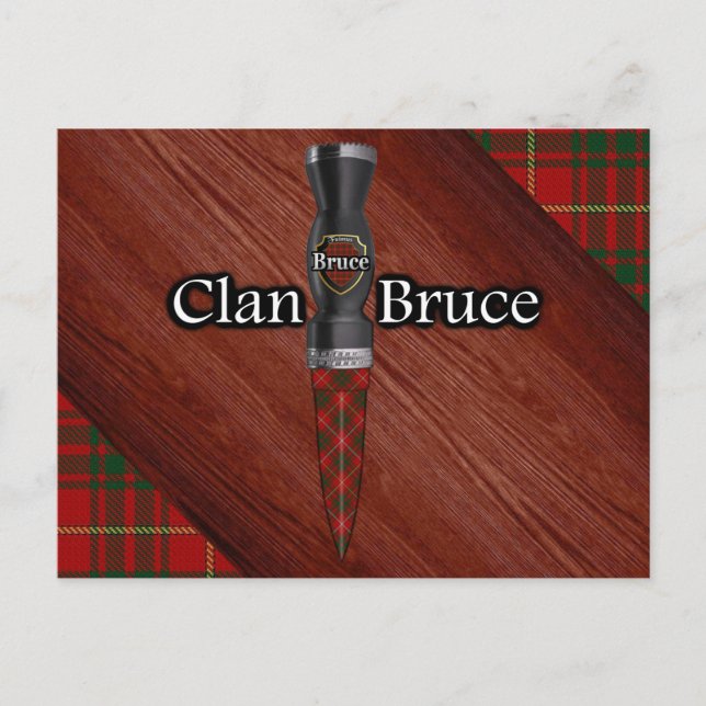 Klan Bruce Tartan Sgian Dubh Blade Vykort (Framsida)