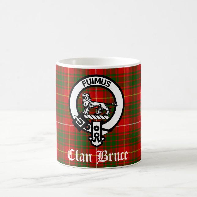 Klan Bruce Vapensköld Badge & Tartan Kaffemugg (Center)