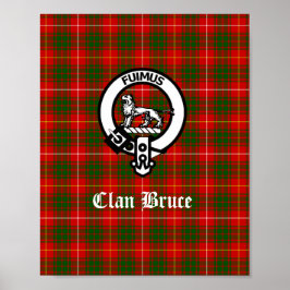 Klan Bruce Vapensköld Badge & Tartan Poster