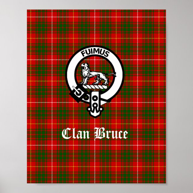 Klan Bruce Vapensköld Badge & Tartan Poster (Framsidan)