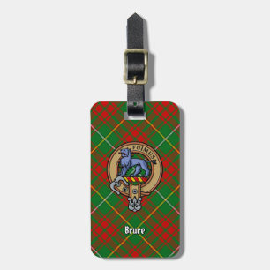 Klan Bruce Vapensköld över Hunting Tartan Bagagebricka