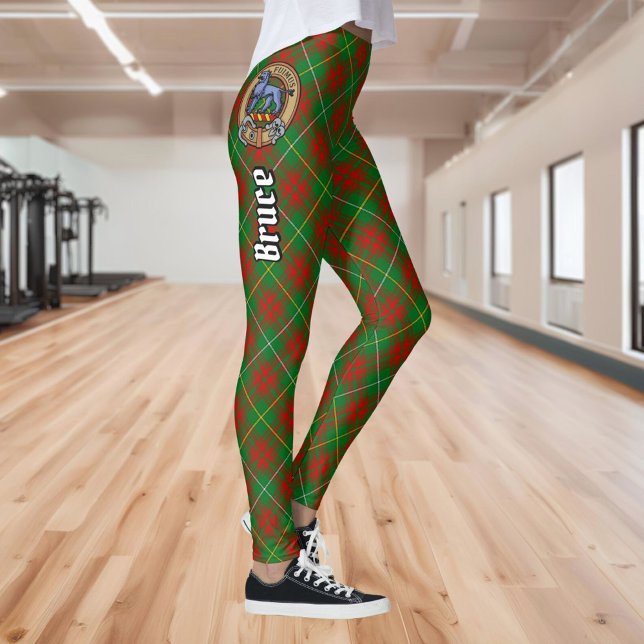 Klan Bruce Vapensköld över Hunting Tartan Leggings (Skapare uppladdad)