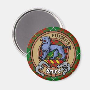Klan Bruce Vapensköld över Hunting Tartan Magnet