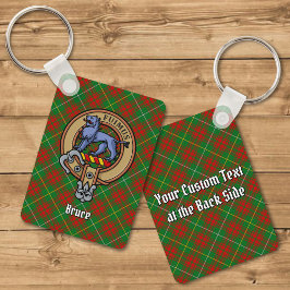 Klan Bruce Vapensköld över Hunting Tartan Nyckelring