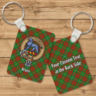 Klan Bruce Vapensköld över Hunting Tartan Nyckelring