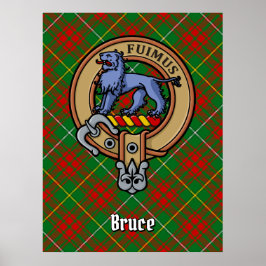 Klan Bruce Vapensköld över Hunting Tartan Poster